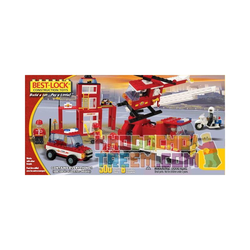 NOT  FIRE DEPARTMENT TAKUTANUVA 10201 BEST-LOCK 50005 xếp lắp ráp ghép mô hình SỞ CỨU HỎA City Thành Phố 399 khối