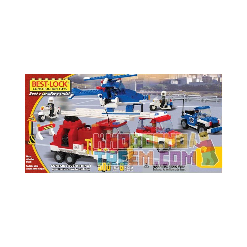 BEST-LOCK 50007 non  BỘ CỨU HỘ bộ đồ chơi xếp lắp ráp ghép mô hình City RESCUE SET Thành Phố 500 khối