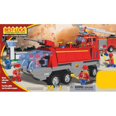 BEST-LOCK 75007 non  BỘ CHỮA CHÁY VÀ 2 XE CỨU HỎA LỚN bộ đồ chơi xếp lắp ráp ghép mô hình City FIREFIGHTER SET WITH 2 LARGE FIREENGINES Thành Phố 750 khối