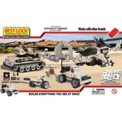 BEST-LOCK 95010 non  TRỰC THĂNG SA MẠC VÀ XE TĂNG bộ đồ chơi xếp lắp ráp ghép mô hình Military Army DESERT COPTER & TANK Quân Sự Bộ Đội 500 khối