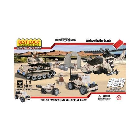 BEST-LOCK 95010 non  TRỰC THĂNG SA MẠC VÀ XE TĂNG bộ đồ chơi xếp lắp ráp ghép mô hình Military Army DESERT COPTER & TANK Quân Sự Bộ Đội 500 khối