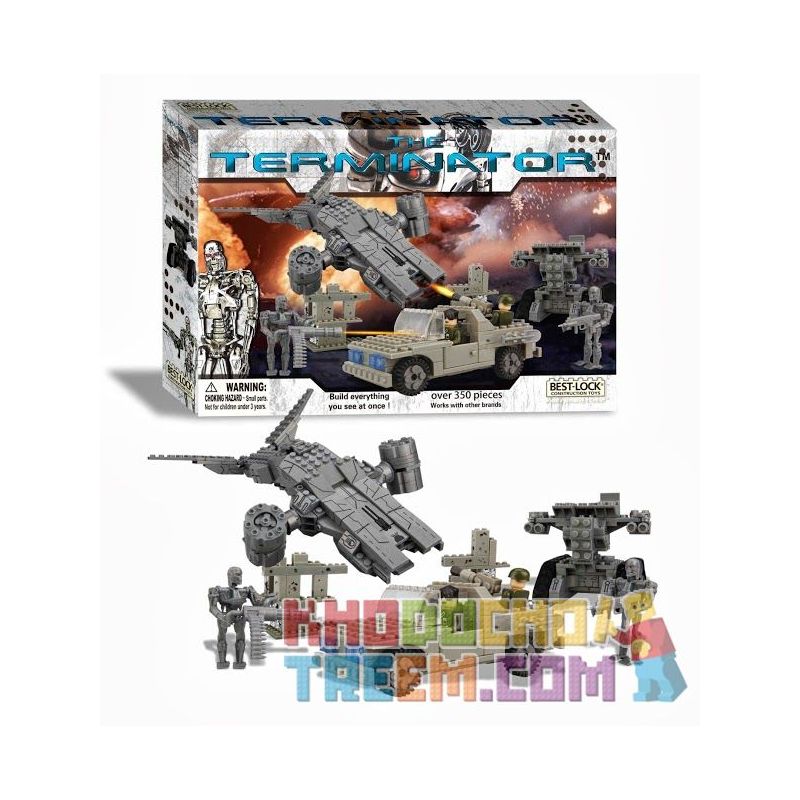 BEST-LOCK 01030T non  CHIẾN TRANH TƯƠNG LAI bộ đồ chơi xếp lắp ráp ghép mô hình Terminator FUTURE BATTLE Kẻ Hủy Diệt 350 khối