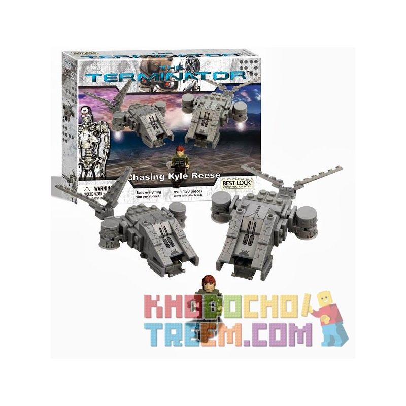 BEST-LOCK 01041T non  ĐUỔI THEO KYLE REESE. bộ đồ chơi xếp lắp ráp ghép mô hình Terminator CHASING KYLE REESE Kẻ Hủy Diệt 150 khối