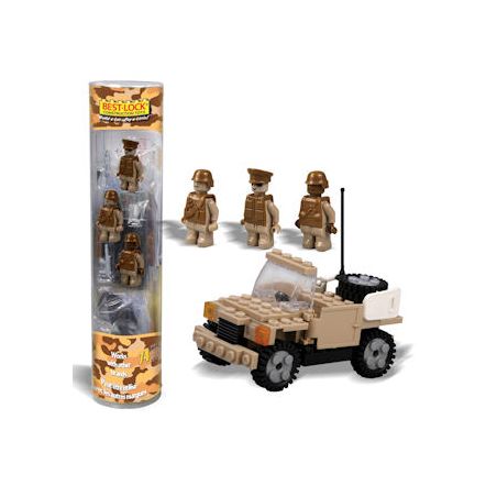 BEST-LOCK 1901 non  XE TUẦN TRA QUÂN SỰ bộ đồ chơi xếp lắp ráp ghép mô hình Military Army MILITARY PATROL CAR Quân Sự Bộ Đội 74 khối