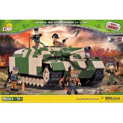 COBI 2509 non  PHÁO CHỐNG TĂNG TỰ HÀNH SỐ 4 bộ đồ chơi xếp lắp ráp ghép mô hình Military Army JAGDPANZER IV L AKA 48 SD.KFZ.162 Quân Sự Bộ Đội 500 khối