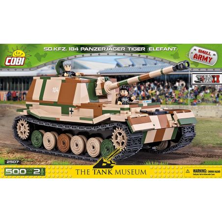 COBI 2507 non  PHÁO CHỐNG TĂNG TỰ HÀNH VOI bộ đồ chơi xếp lắp ráp ghép mô hình Military Army PANZERJÄGER TIGER ELEFANT Quân Sự Bộ Đội 500 khối