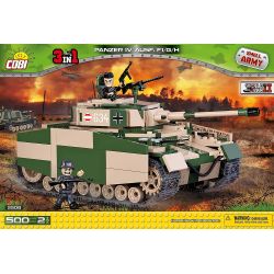 COBI 2508 non  XE TĂNG BỐN bộ đồ chơi xếp lắp ráp ghép mô hình Military Army PZ.KPFW. IV AUSF. F1/ G/H Quân Sự Bộ Đội 500 khối