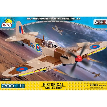 COBI 5525 non  SPITFIRE MK IX bộ đồ chơi xếp lắp ráp ghép mô hình Military Army SUPERMARINE SPITFIRE MK. IX Quân Sự Bộ Đội 280 khối