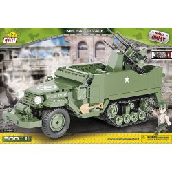 COBI 2499 non  M16 BÁN ĐƯỜNG bộ đồ chơi xếp lắp ráp ghép mô hình Military Army M16 HALF-TRACK Quân Sự Bộ Đội 500 khối