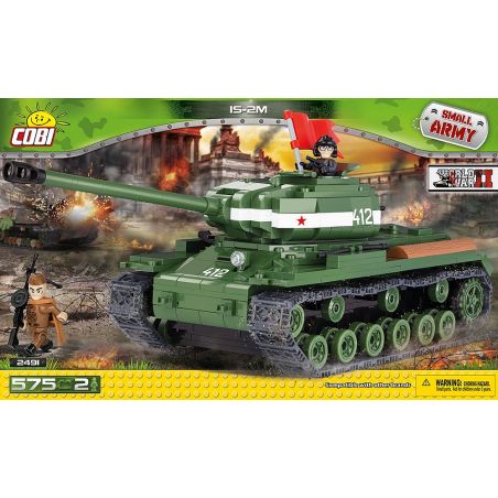 COBI 2491 non  XE TĂNG IS-2M bộ đồ chơi xếp lắp ráp ghép mô hình Military Army Quân Sự Bộ Đội 575 khối
