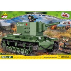 COBI 2490 non  XE TĂNG KV-2 bộ đồ chơi xếp lắp ráp ghép mô hình Military Army Quân Sự Bộ Đội 510 khối