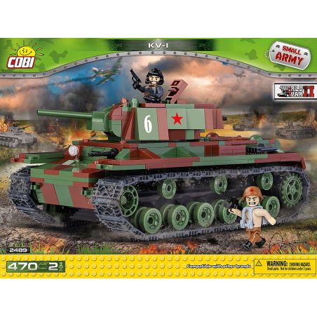 COBI 2489 non  XE TĂNG KV-1 bộ đồ chơi xếp lắp ráp ghép mô hình Military Army Quân Sự Bộ Đội 470 khối