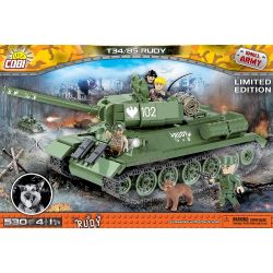 COBI 2486 2524 2486A non  RUDY 102 T-34 85 bộ đồ chơi xếp lắp ráp ghép mô hình Military Army RUDY 102 T-34/ 85 Quân Sự Bộ Đội 530 khối