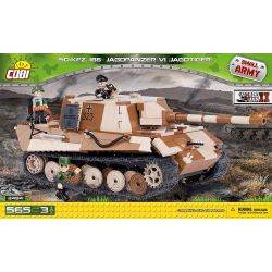 COBI 2484 non  HUNTING TIGER XUẤT KHẨU BATTLE VI bộ đồ chơi xếp lắp ráp ghép mô hình Military Army SD. KFZ. 186 JAGDPANZER VI Quân Sự Bộ Đội 565 khối