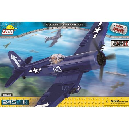 COBI 5523 non  MÁY BAY CHIẾN ĐẤU F4U CORSAIR bộ đồ chơi xếp lắp ráp ghép mô hình Military Army VOUGHT F4U CORSAIR Quân Sự Bộ Đội 245 khối