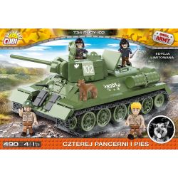 COBI 2485 non  T-34 RUDY 102 bộ đồ chơi xếp lắp ráp ghép mô hình Military Army Quân Sự Bộ Đội 490 khối