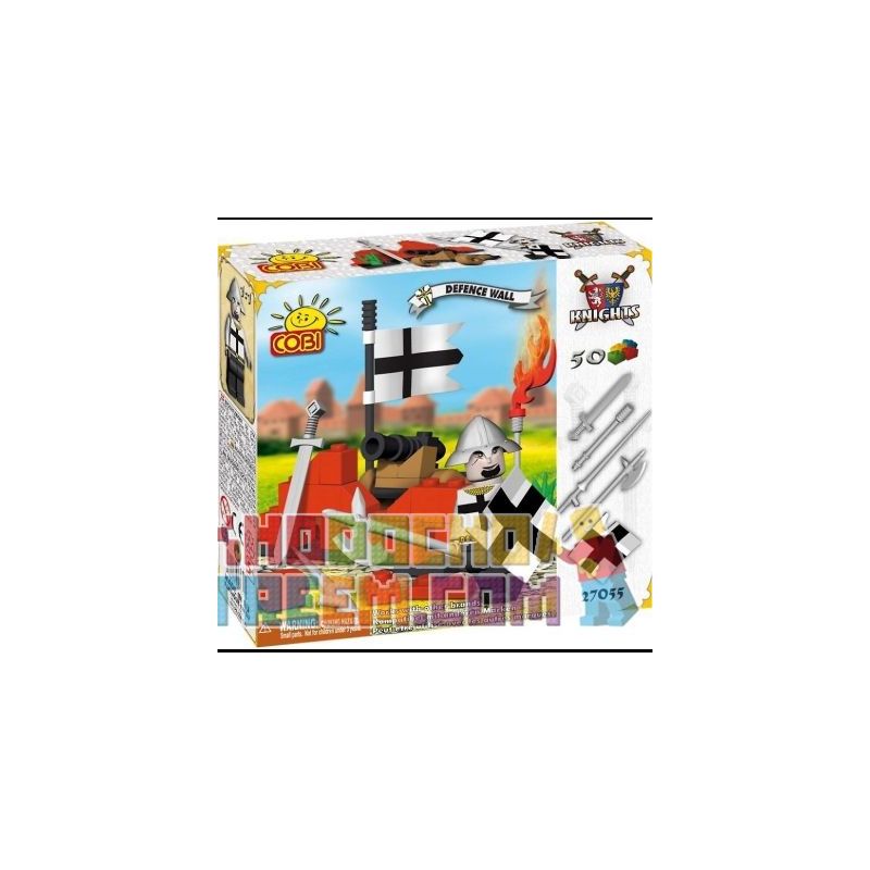 COBI 27052 27055 non  TƯỜNG PHÒNG THỦ bộ đồ chơi xếp lắp ráp ghép mô hình Medieval Castle DEFENCE WALL Chiến Tranh Trung Cổ 50 khối