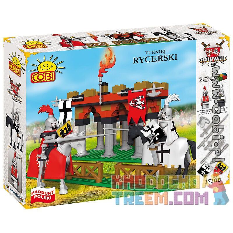 COBI 27201 27200 non  GIẢI ĐẤU HIỆP SĨ bộ đồ chơi xếp lắp ráp ghép mô hình Medieval Castle TOURNAMENT Chiến Tranh Trung Cổ 200 khối