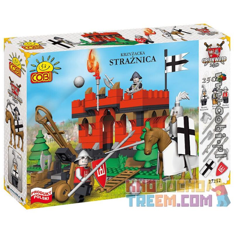 COBI 27255 27252 non  BÀI BẢO VỆ bộ đồ chơi xếp lắp ráp ghép mô hình Medieval Castle GUARD POST Chiến Tranh Trung Cổ 250 khối