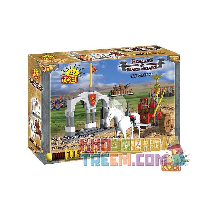 COBI 23112 non  XE bộ đồ chơi xếp lắp ráp ghép mô hình Medieval Castle CHARIOT Chiến Tranh Trung Cổ 115 khối