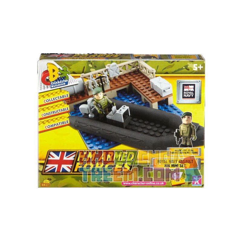CHARACTER BUILDING 03855 non  BỘ THUYỀN NHỎ BƠM HƠI CỨNG NHẮC CỦA HẢI QUÂN HOÀNG GIA bộ đồ chơi xếp lắp ráp ghép mô hình Military Army ROYAL NAVY ASSAULT RIB MINI SET Quân Sự Bộ Đội 67 khối