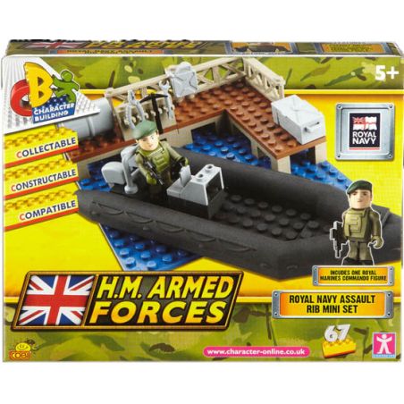 CHARACTER BUILDING 03855 non  BỘ THUYỀN NHỎ BƠM HƠI CỨNG NHẮC CỦA HẢI QUÂN HOÀNG GIA bộ đồ chơi xếp lắp ráp ghép mô hình Military Army ROYAL NAVY ASSAULT RIB MINI SET Quân Sự Bộ Đội 67 khối