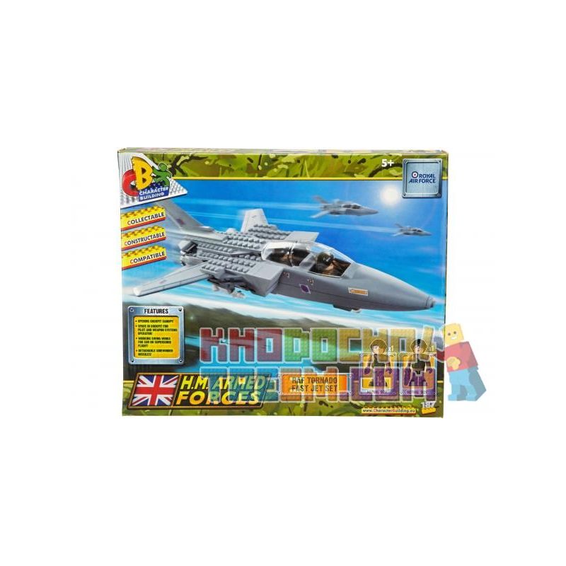 CHARACTER BUILDING 04032 non  BỘ MÁY BAY CHIẾN ĐẤU NHANH RAF GALE bộ đồ chơi xếp lắp ráp ghép mô hình Military Army RAF TORNADO FAST JET SET Quân Sự Bộ Đội 187 khối
