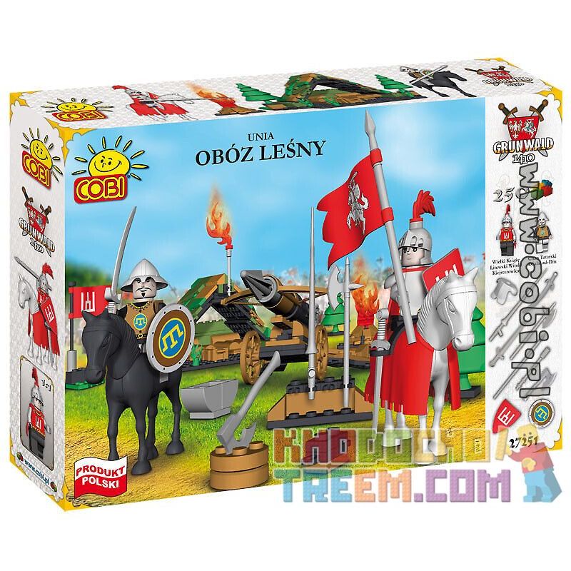 COBI 27251 non  TRẠI RỪNG bộ đồ chơi xếp lắp ráp ghép mô hình Medieval Castle OBÓZ LEŚNY (UNIA) Chiến Tranh Trung Cổ 250 khối