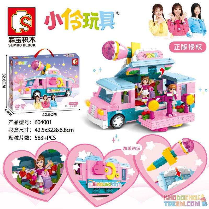 SEMBO 604001 non  XE PHỎNG VẤN SÁNG TẠO bộ đồ chơi xếp lắp ráp ghép mô hình  Các Bạn Gái 583 khối