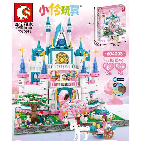 SEMBO 604003 non  LÂU ĐÀI CÔNG CHÚA ÁNH SÁNG bộ đồ chơi xếp lắp ráp ghép mô hình  Các Bạn Gái 3008 khối