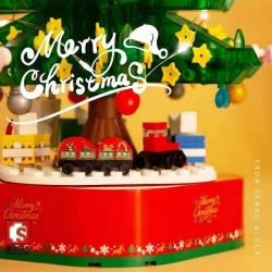 SEMBO 601097 non  HỘP NHẠC CÂY THÔNG NOEL XOAY NHẸ LỄ HỘI bộ đồ chơi xếp lắp ráp ghép mô hình Creator CHRISTMAS Sáng Tạo 486 khối