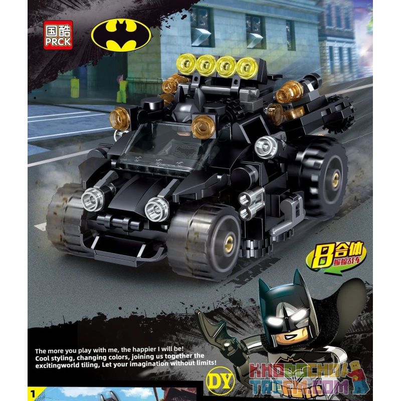 PRCK 64080 non  BAT XE NGỰA KẾT HỢP 8 bộ đồ chơi xếp lắp ráp ghép mô hình Super Heroes Siêu Nhân Anh Hùng