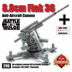 BRICKMANIA 296-BUNDLE BUNDLE 296BUNDLE non  SÚNG PHÒNG KHÔNG 36 NĂM + HÌNH ẢNH NHỎ CỦA QUÂN ĐỨC bộ đồ chơi xếp lắp ráp ghép mô hình Military Army AIR DEFENSE BUNDLE FLAK 36 + LUFTWAFFE FIGURE Quân Sự Bộ Đội 149 khối