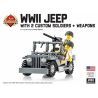 BRICKMANIA 2084_MEGA non  GÓI XE JEEP MEGATON TRONG THẾ CHIẾN II bộ đồ chơi xếp lắp ráp ghép mô hình Military Army WWII JEEP MEGATON BUNDLE Quân Sự Bộ Đội 141 khối