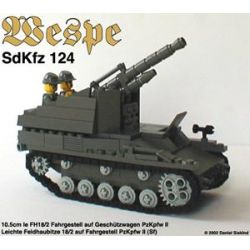 BRICKMANIA 205 non  PHÁO TỰ HÀNH WASP bộ đồ chơi xếp lắp ráp ghép mô hình Military Army SDKFZ 124 “WESPE” GERMAN SELF PROPELLED GUN Quân Sự Bộ Đội 359 khối