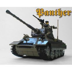 BRICKMANIA 208 non  XE TĂNG SỐ 5 PANTHER bộ đồ chơi xếp lắp ráp ghép mô hình Military Army PZKFZ V AUSF G “PANTHER” TANK Quân Sự Bộ Đội 857 khối