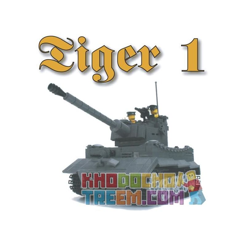 BRICKMANIA 209 non  XE TĂNG TIGER I bộ đồ chơi xếp lắp ráp ghép mô hình Military Army PZKFW VI AUSF E “TIGER I” Quân Sự Bộ Đội 956 khối