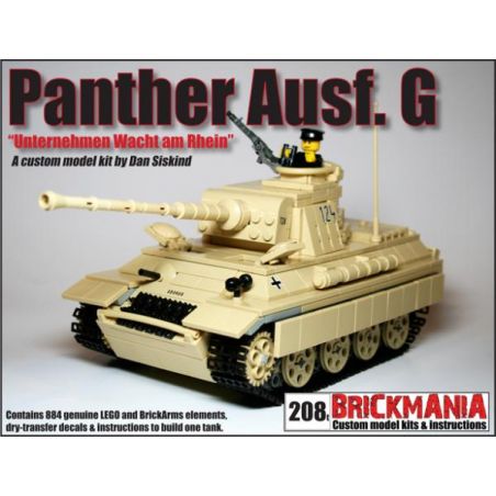BRICKMANIA 208T non  XE TĂNG SỐ 5 PANTHER bộ đồ chơi xếp lắp ráp ghép mô hình Military Army PZKFZ V AUSF G “PANTHER” TANK Quân Sự Bộ Đội 857 khối