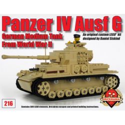 BRICKMANIA 216 non  XE TĂNG SỐ 4 LOẠI bộ đồ chơi xếp lắp ráp ghép mô hình Military Army PANZER IV AUSF G Quân Sự Bộ Đội 692 khối