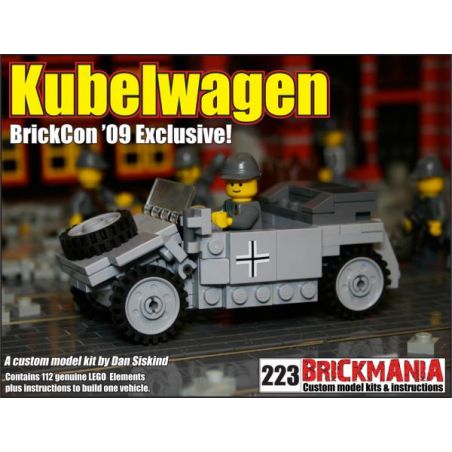 BRICKMANIA 223 non  XE THÙNG KIỂU 82 (DÀNH RIÊNG CHO BRICKCON 2009) bộ đồ chơi xếp lắp ráp ghép mô hình Military Army KÜBELWAGEN (BRICKCON ’09 EXCLUSIVE) Quân Sự Bộ Đội 112 khối