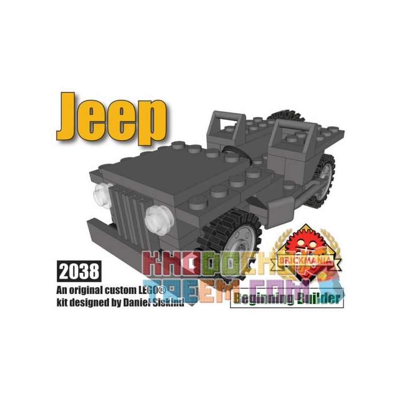 BRICKMANIA 238 non  BẮT ĐẦU CHẾ TẠO MỘT CHIẾC XE JEEP bộ đồ chơi xếp lắp ráp ghép mô hình Military Army BEGINNING BUILDER JEEP Quân Sự Bộ Đội 49 khối