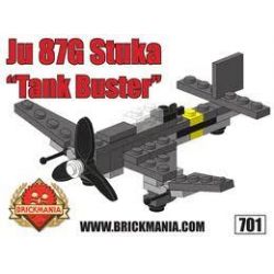BRICKMANIA 701 non  MÁY BAY NÉM BOM BỔ NHÀO JU 87 bộ đồ chơi xếp lắp ráp ghép mô hình Military Army JU 87G STUKA Quân Sự Bộ Đội 50 khối