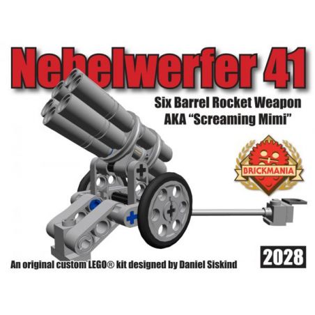 BRICKMANIA 2028 non  BỆ PHÓNG TÊN LỬA SÁU BUỒNG bộ đồ chơi xếp lắp ráp ghép mô hình Military Army NEBELWERFER 41 Quân Sự Bộ Đội 63 khối
