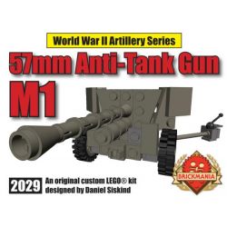 BRICKMANIA 2029 non  SÚNG CHỐNG TĂNG M1 57MM bộ đồ chơi xếp lắp ráp ghép mô hình Military Army M1 57MM ANTI-TANK GUN Quân Sự Bộ Đội 72 khối