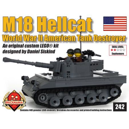 BRICKMANIA 242 non  M18 HELL CAT. bộ đồ chơi xếp lắp ráp ghép mô hình Military Army M18 HELLCAT Quân Sự Bộ Đội 448 khối
