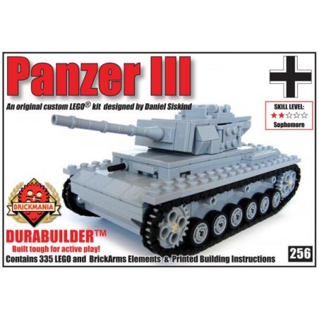 BRICKMANIA 256 non  PHIÊN BẢN TANK THREE-DURABUILDER bộ đồ chơi xếp lắp ráp ghép mô hình Military Army PANZER III – DURABUILDER EDITION Quân Sự Bộ Đội 335 khối