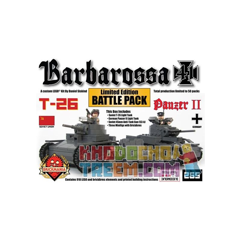BRICKMANIA 265 non  GÓI CHIẾN ĐẤU BARBAROSSA 41 bộ đồ chơi xếp lắp ráp ghép mô hình Military Army BARBAROSSA ’41 BATTLE PACK Quân Sự Bộ Đội 916 khối