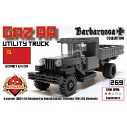 BRICKMANIA 269 non  XE TẢI ĐA DỤNG GAZ AA bộ đồ chơi xếp lắp ráp ghép mô hình Military Army GAZ AA UTILITY TRUCK Quân Sự Bộ Đội 139 khối
