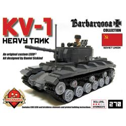 BRICKMANIA 270 non  XE TĂNG HẠNG NẶNG KV-1 bộ đồ chơi xếp lắp ráp ghép mô hình Military Army KV-1 HEAVY TANK Quân Sự Bộ Đội 698 khối