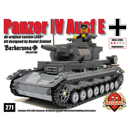 BRICKMANIA 271 non  XE TĂNG IV LOẠI bộ đồ chơi xếp lắp ráp ghép mô hình Military Army PANZER IV AUSF Quân Sự Bộ Đội 545 khối